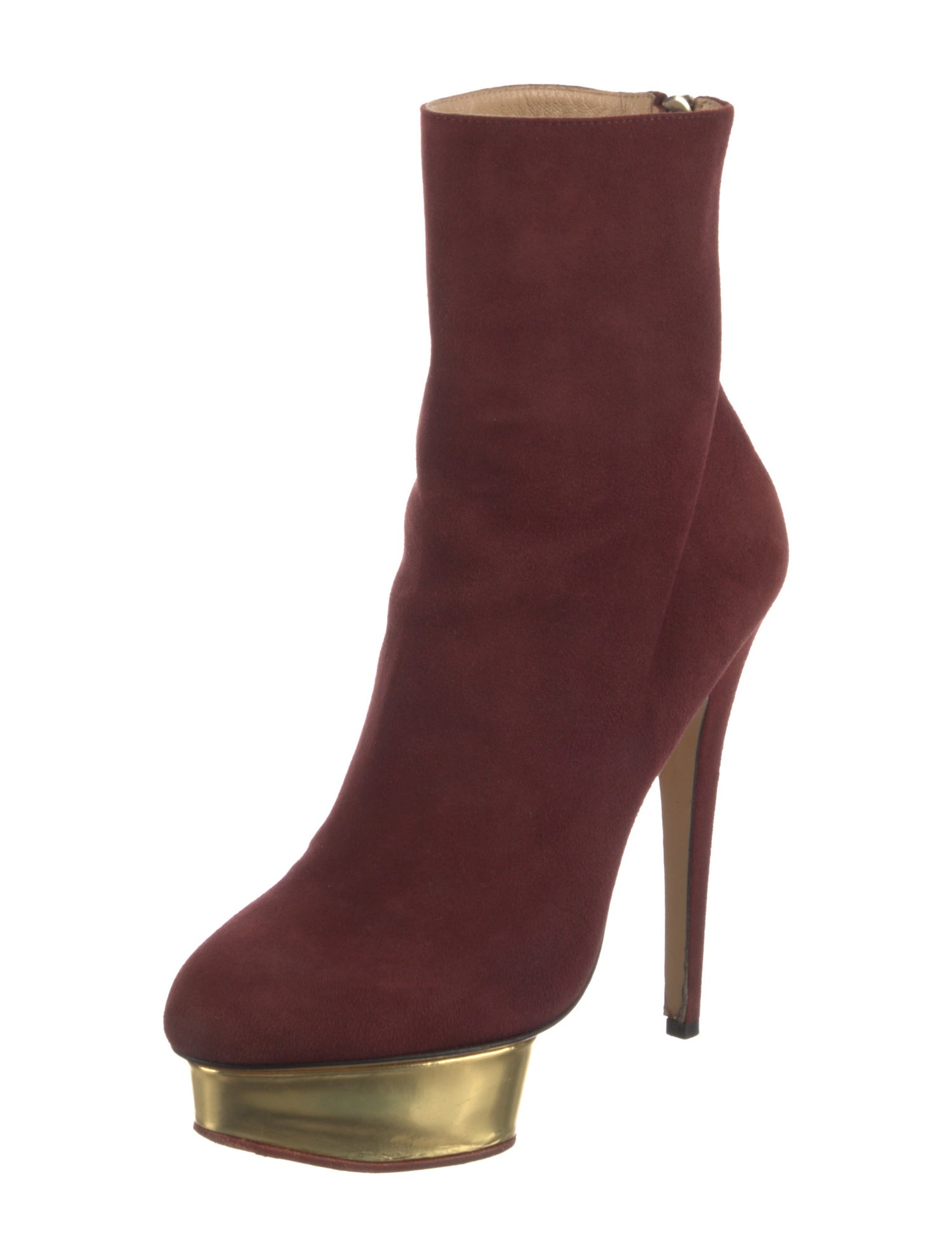 Charlotte Olympia Suede Sock Boots