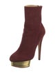 Charlotte Olympia Suede Sock Boots
