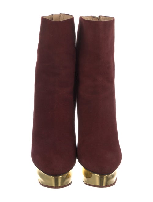 Charlotte Olympia Suede Sock Boots