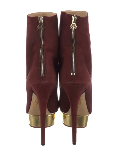 Charlotte Olympia Suede Sock Boots