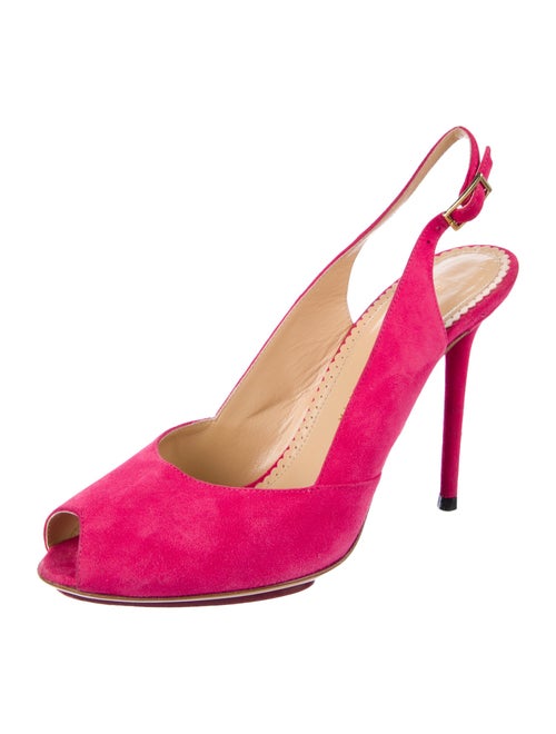 Charlotte Olympia Suede Slingback Pumps