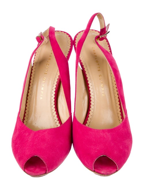 Charlotte Olympia Suede Slingback Pumps