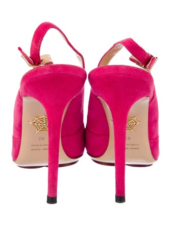 Charlotte Olympia Suede Slingback Pumps