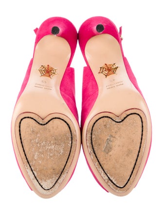 Charlotte Olympia Suede Slingback Pumps