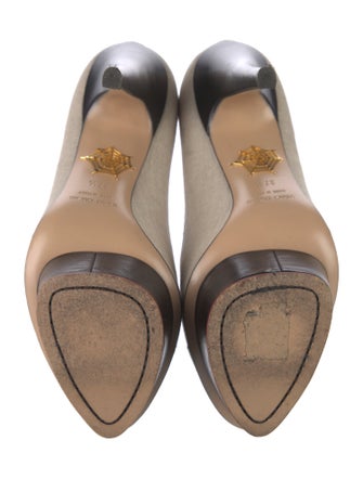 Charlotte Olympia Canvas Colorblock Pattern Pumps