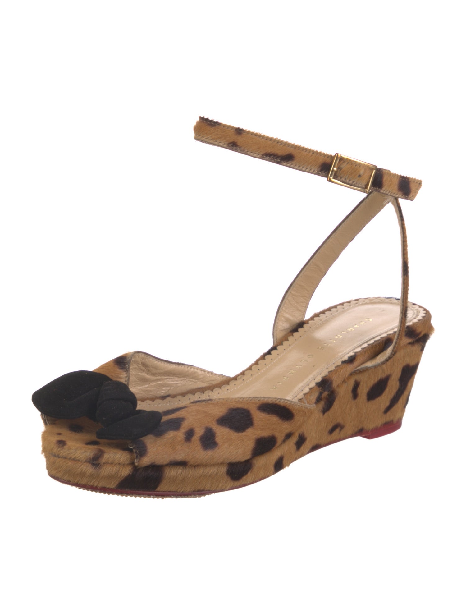 Charlotte Olympia Ponyhair Animal Print Sandals