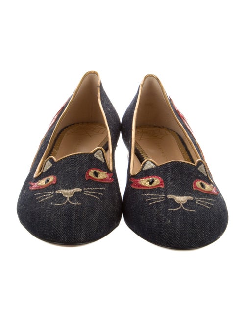Charlotte Olympia Denim Printed Loafers