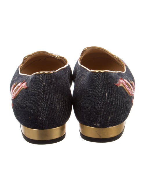 Charlotte Olympia Denim Printed Loafers