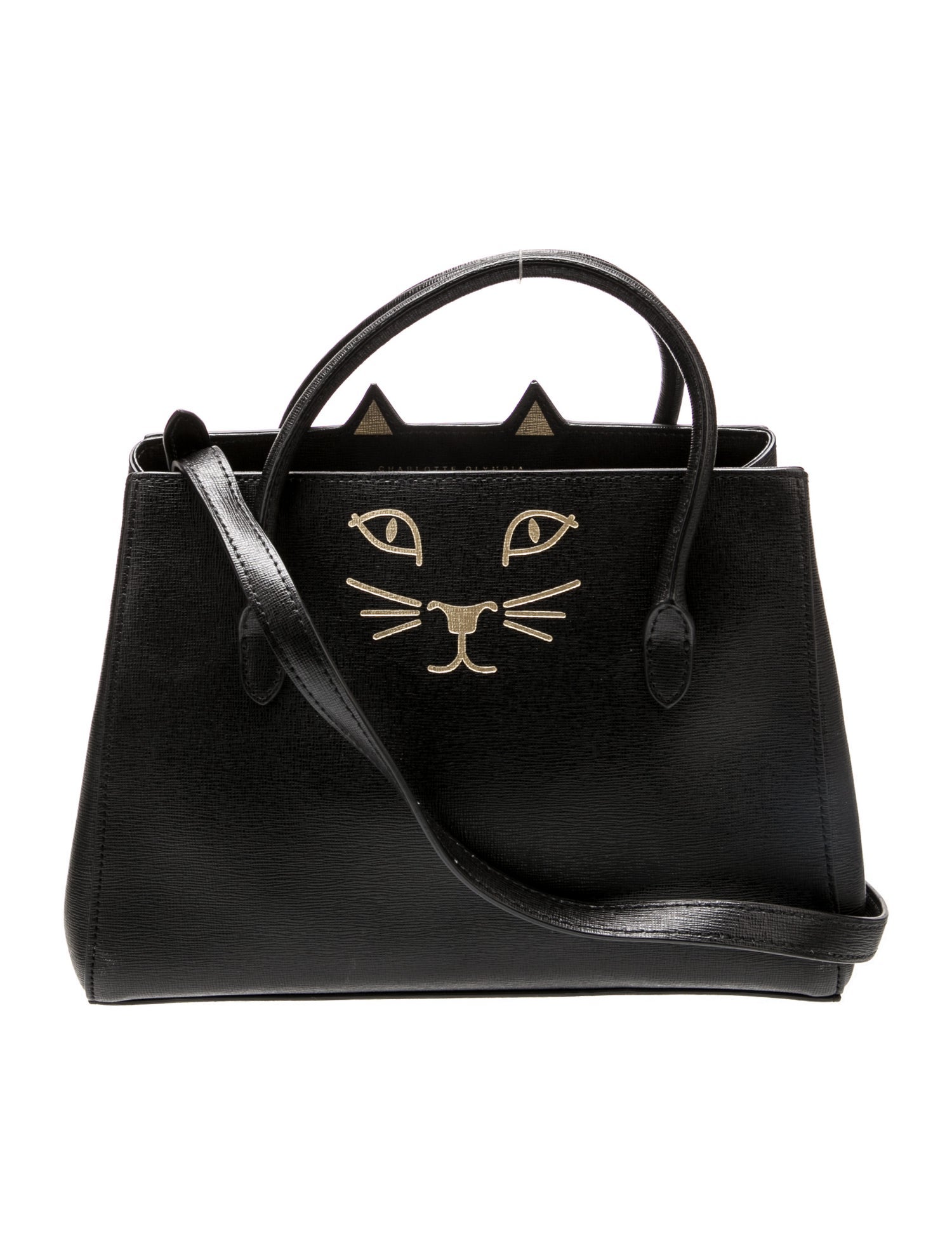 Charlotte Olympia Saffiano Leather Top Handle Bag