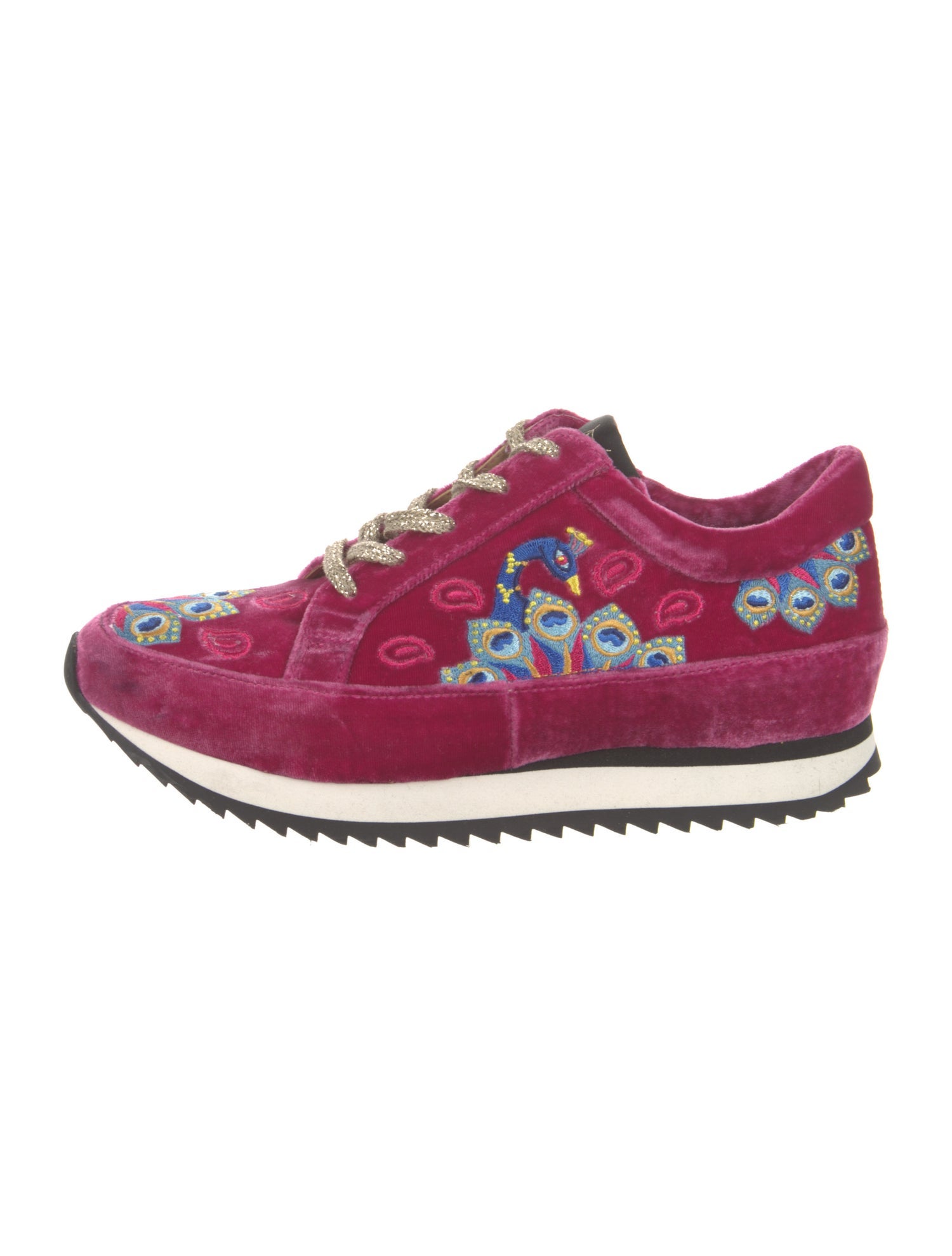 Charlotte Olympia Velvet Printed Sneakers