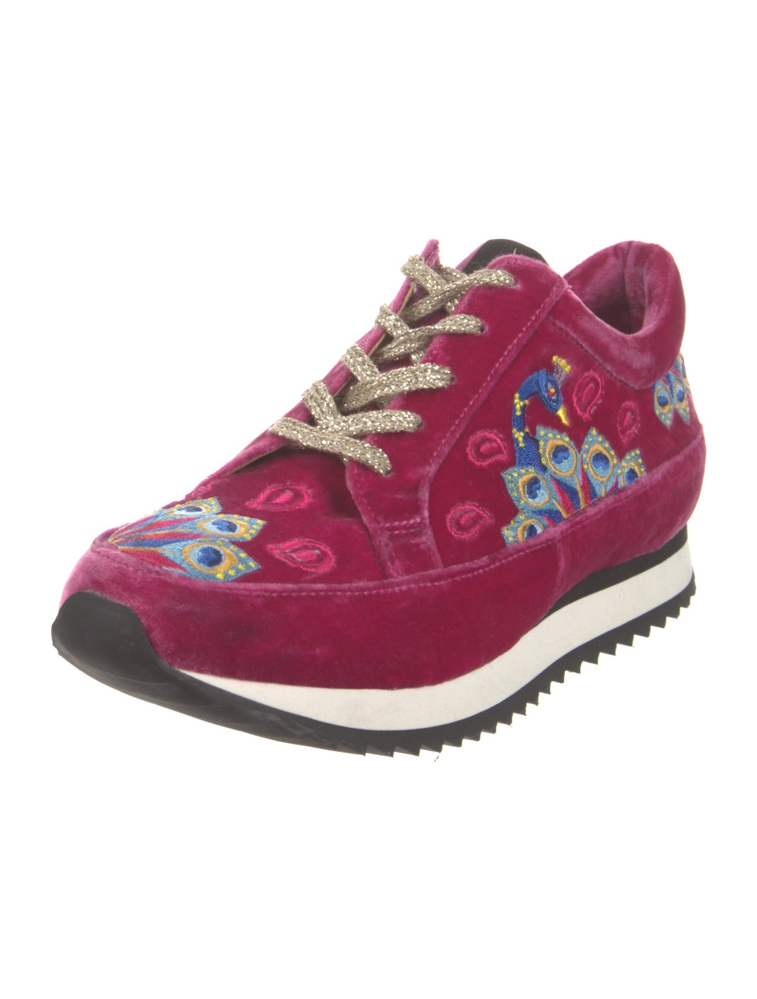 Charlotte Olympia Velvet Printed Sneakers