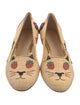 Charlotte Olympia Straw Printed Ballet Flats