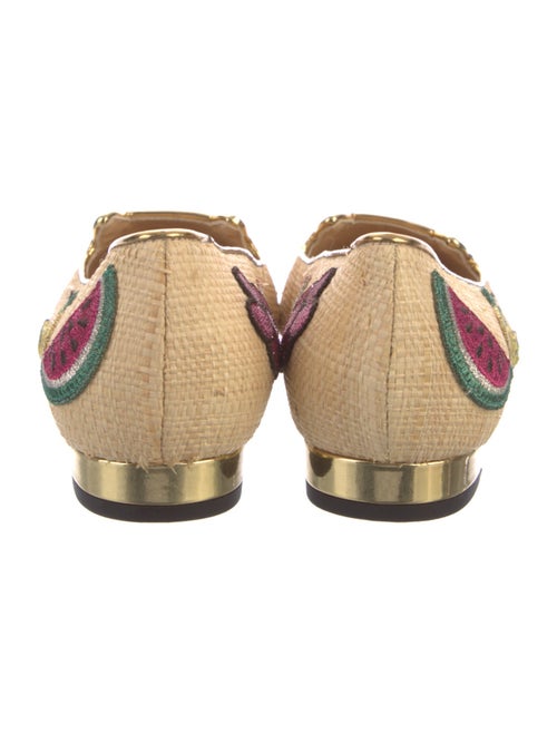 Charlotte Olympia Straw Printed Ballet Flats