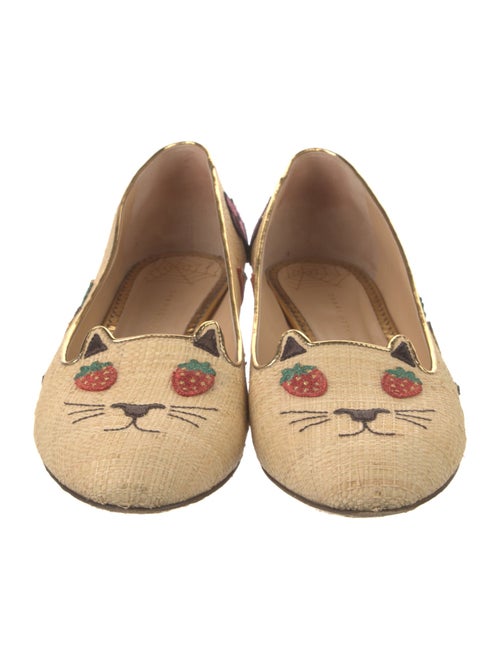 Charlotte Olympia Straw Printed Flats
