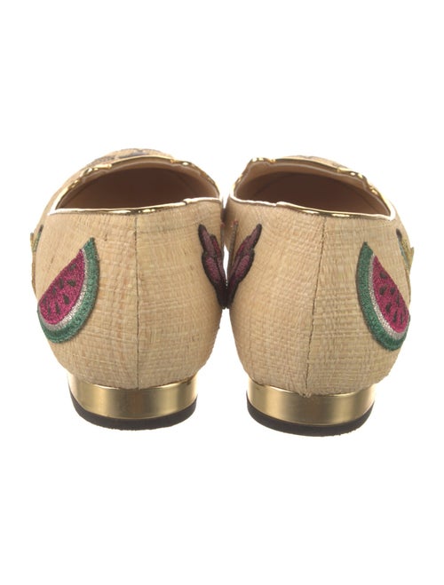 Charlotte Olympia Straw Printed Flats