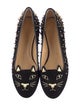 Charlotte Olympia Suede Studded Accents Loafers