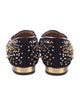 Charlotte Olympia Suede Studded Accents Loafers