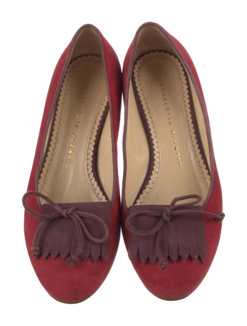 Charlotte Olympia Suede Crystal Embellishments Ballet Flats