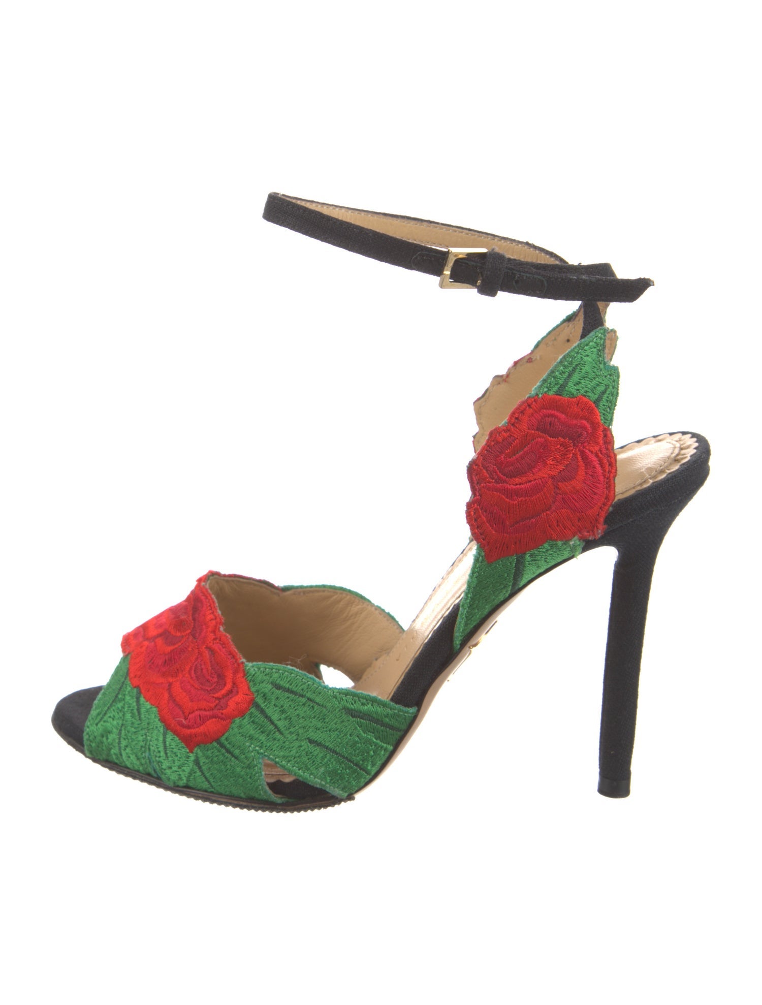 Charlotte Olympia Canvas Colorblock Pattern D'Orsay Pumps