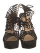 Charlotte Olympia Suede Lasercut Accents Sandals