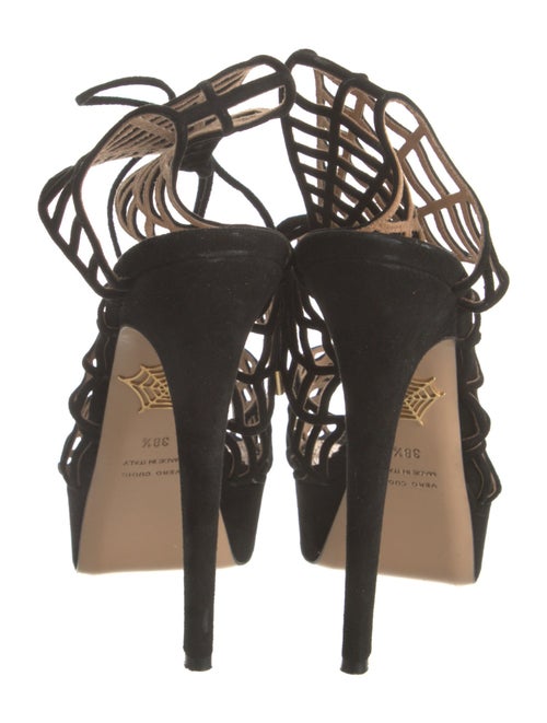 Charlotte Olympia Suede Lasercut Accents Sandals