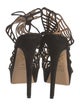 Charlotte Olympia Suede Lasercut Accents Sandals