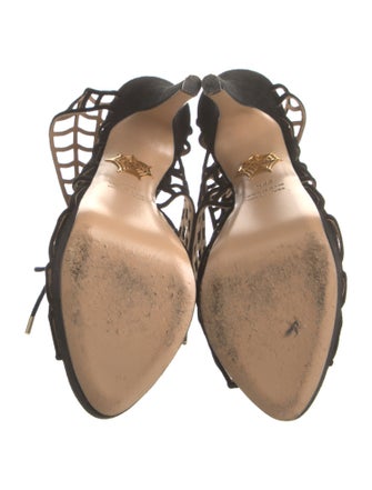 Charlotte Olympia Suede Lasercut Accents Sandals