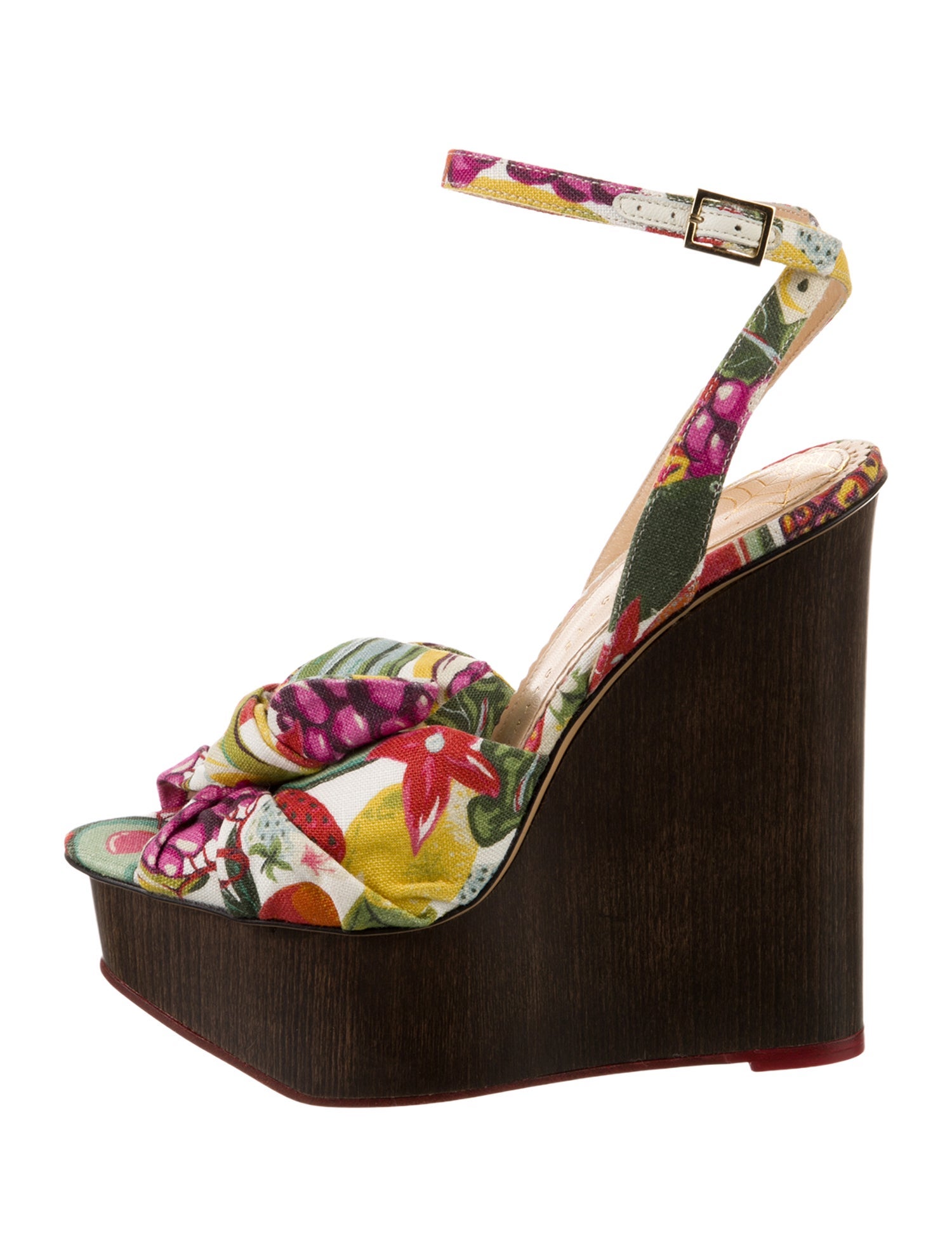Charlotte Olympia Canvas Floral Print Sandals w/ Tags