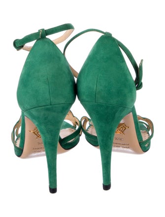 Charlotte Olympia Suede T-Strap Sandals