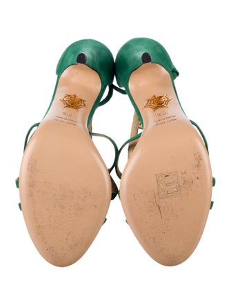 Charlotte Olympia Suede T-Strap Sandals