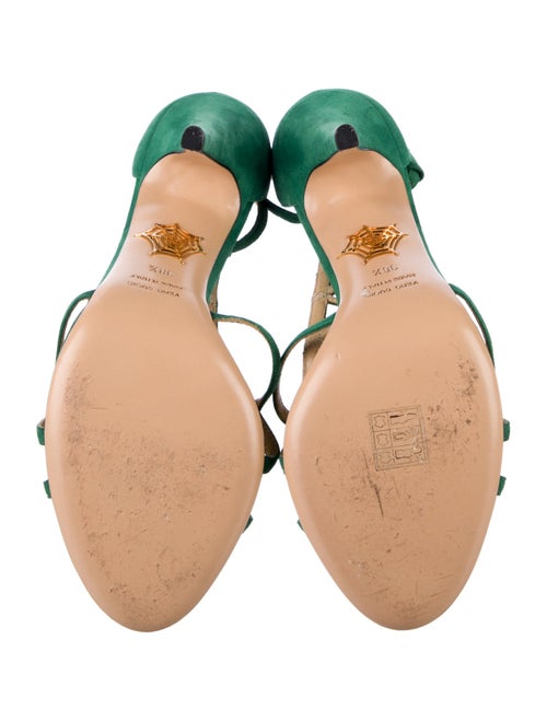 Charlotte Olympia Suede T-Strap Sandals