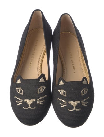 Charlotte Olympia Embroidered Accent Loafers
