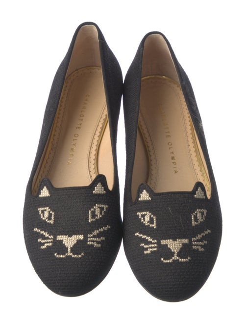 Charlotte Olympia Embroidered Accent Loafers