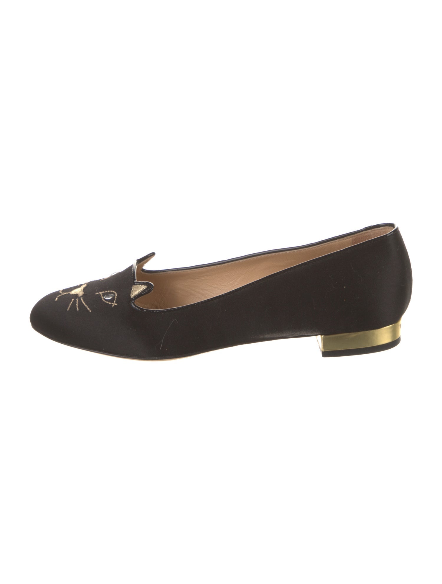 Charlotte Olympia Velvet Embroidered Accent Loafers