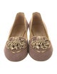 Charlotte Olympia Suede Crystal Embellishments Loafers