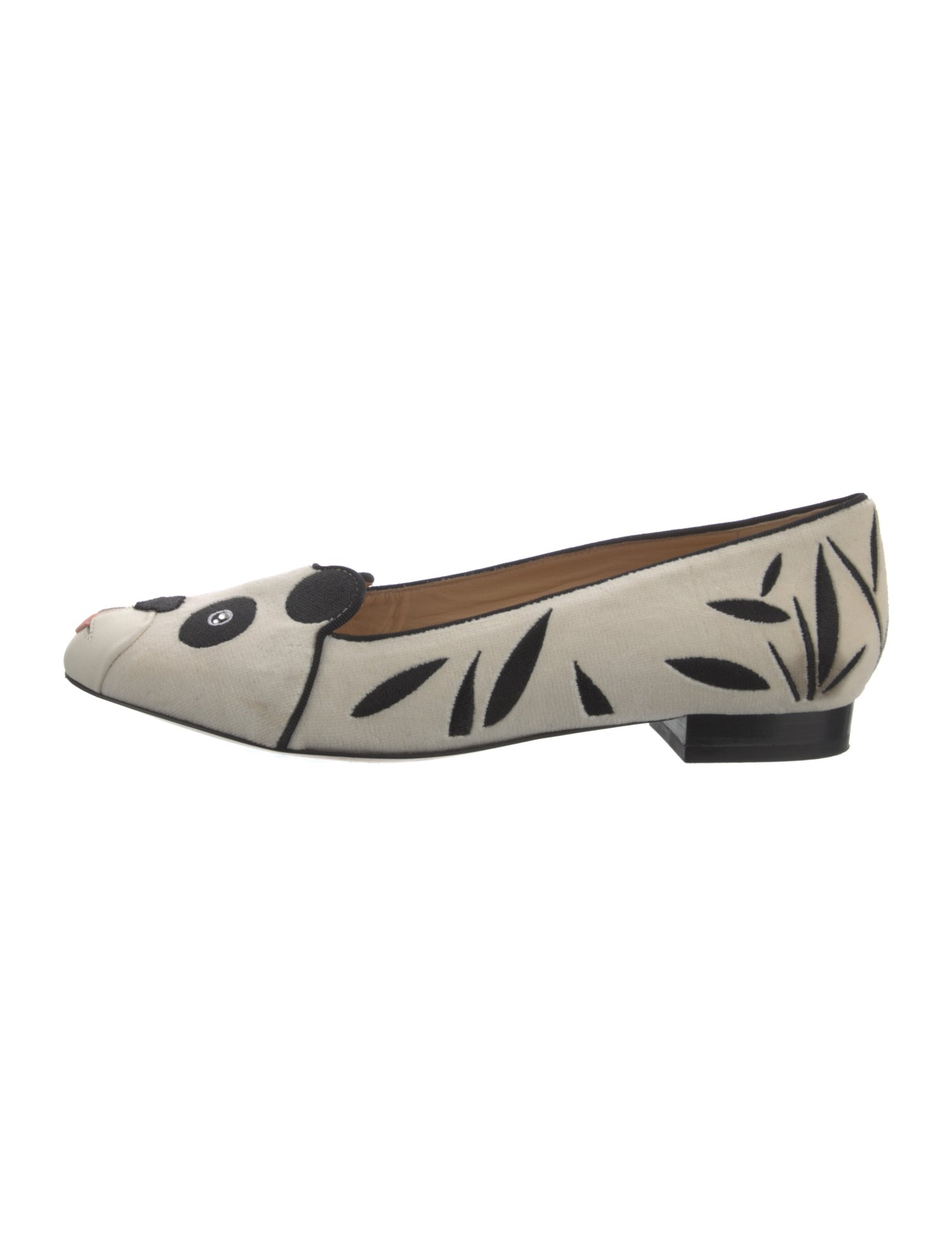 Charlotte Olympia Velvet Animal Print Loafers