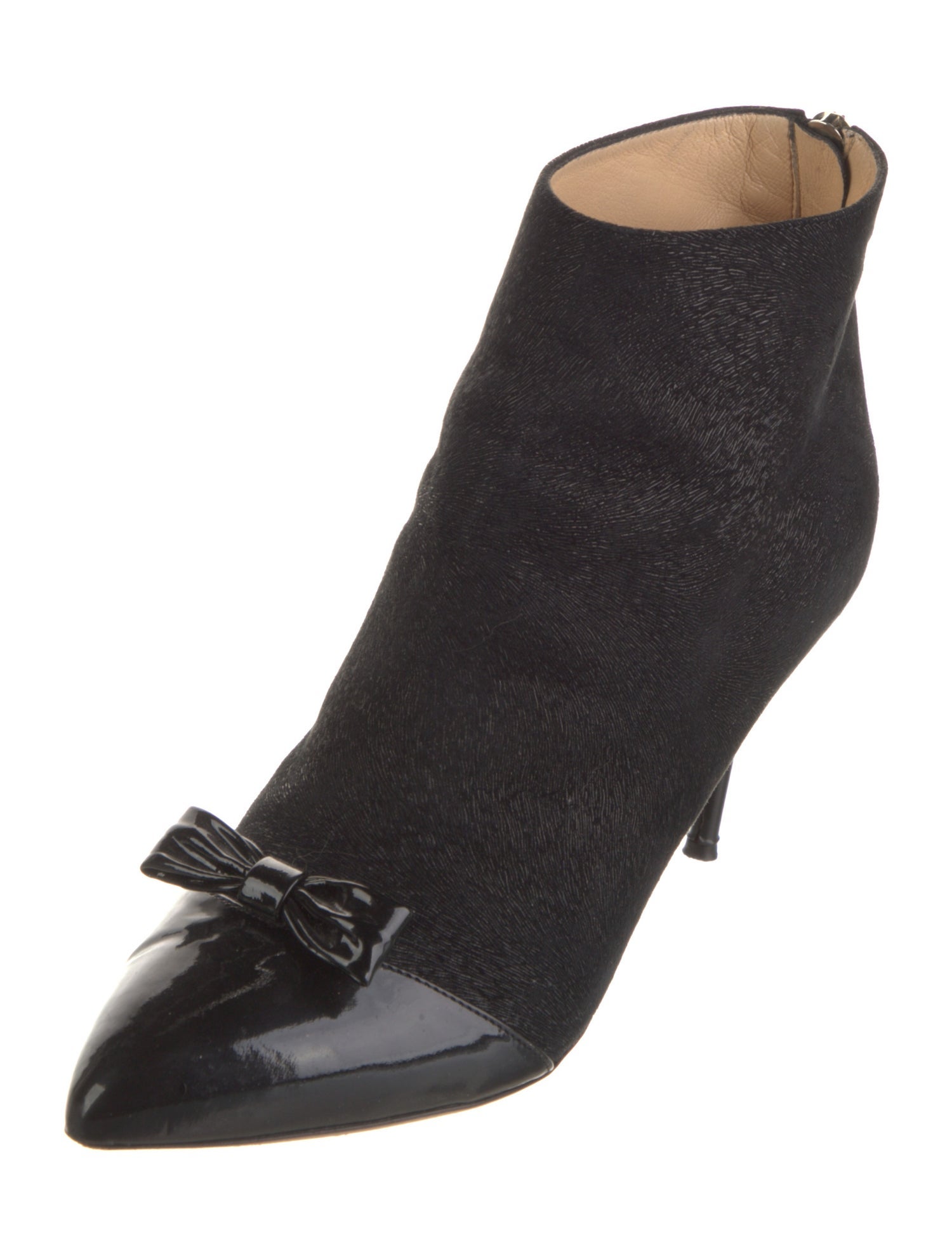 Charlotte Olympia Suede Bow Accents Boots