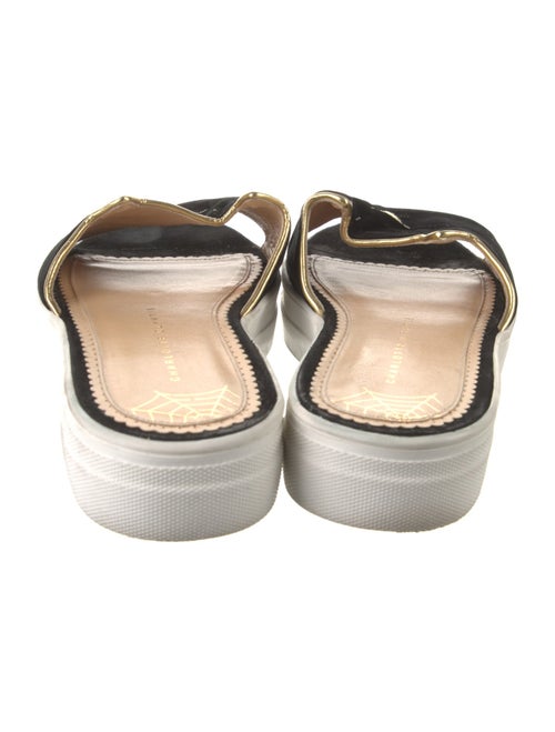 Charlotte Olympia Velvet Embroidered Accent Slides