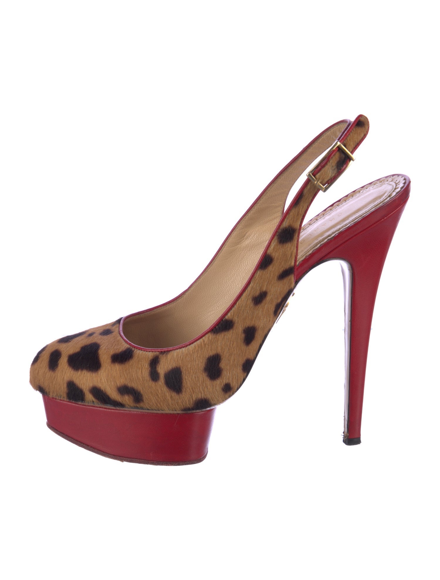 Charlotte Olympia Ponyhair Animal Print Slingback Pumps