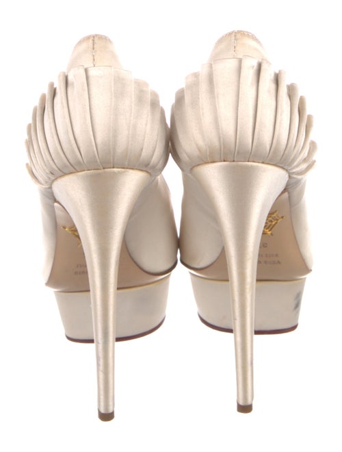 Charlotte Olympia Satin Ruffle Embellishment Pumps