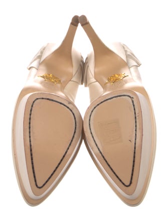 Charlotte Olympia Satin Ruffle Embellishment Pumps