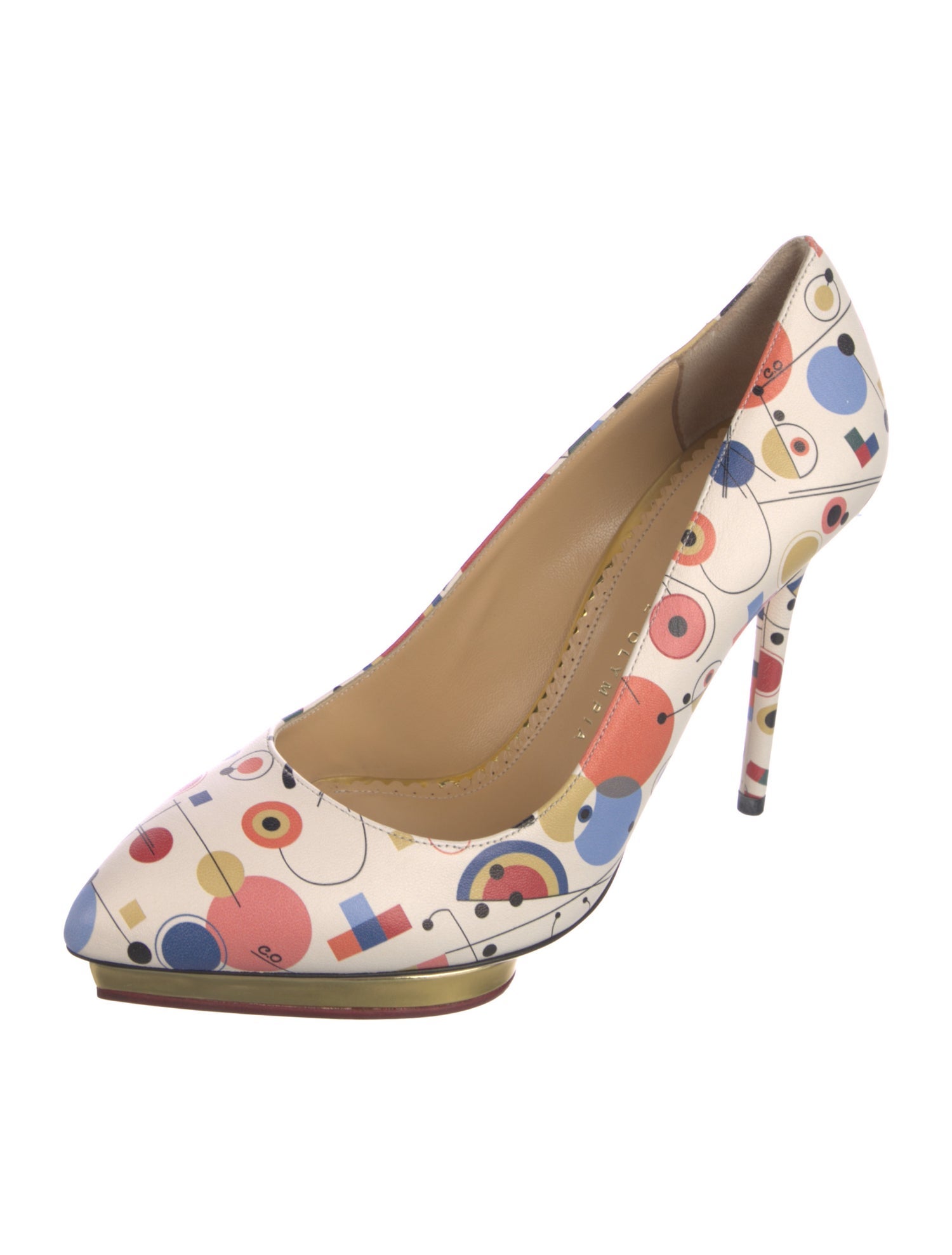 Charlotte Olympia Leather Printed Pumps