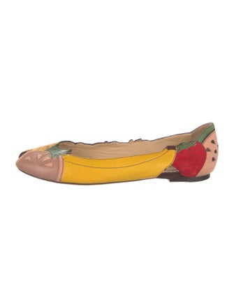 Charlotte Olympia Suede Printed Ballet Flats