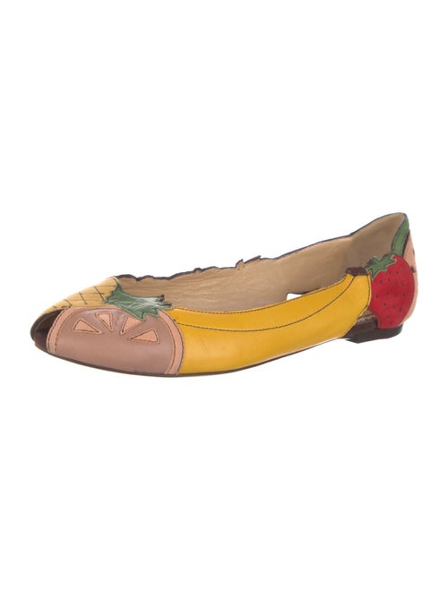 Charlotte Olympia Suede Printed Ballet Flats