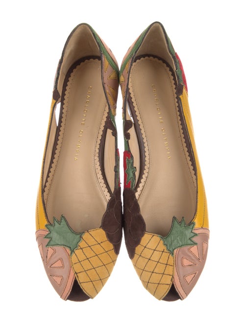 Charlotte Olympia Suede Printed Ballet Flats