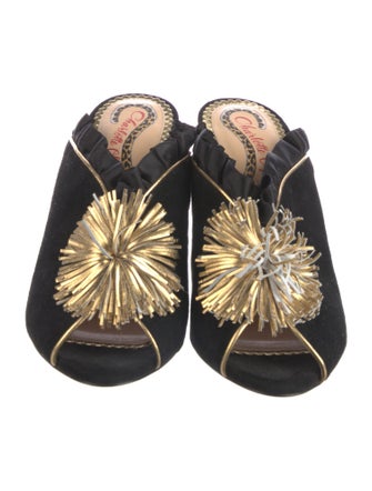 Charlotte Olympia Suede Mules