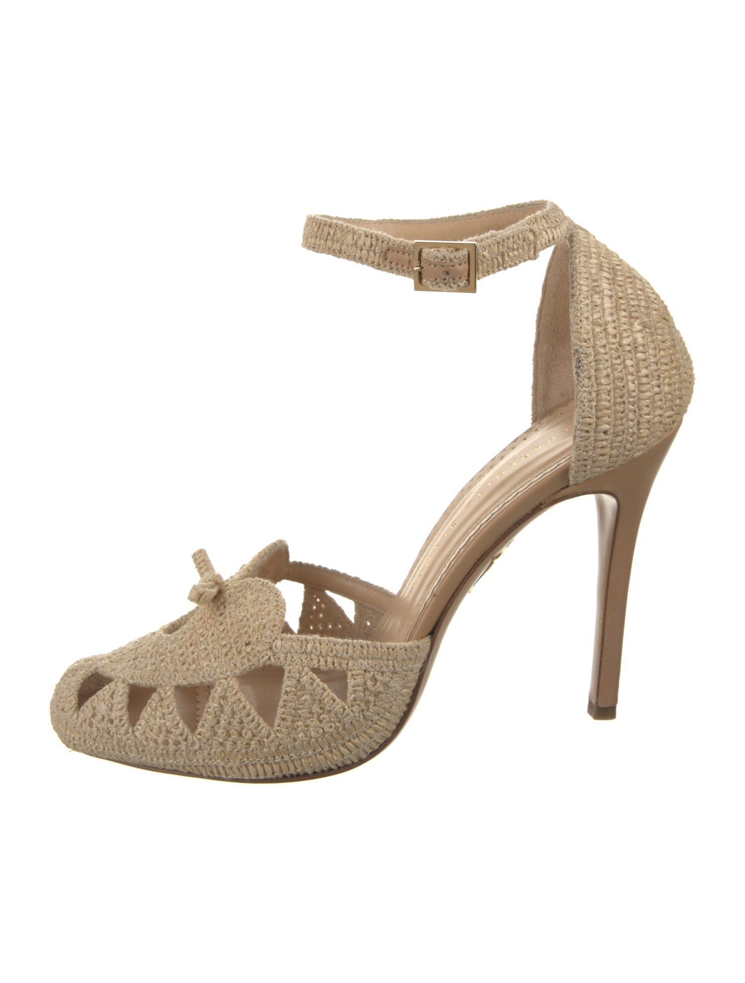 Charlotte Olympia Raffia D'Orsay Pumps