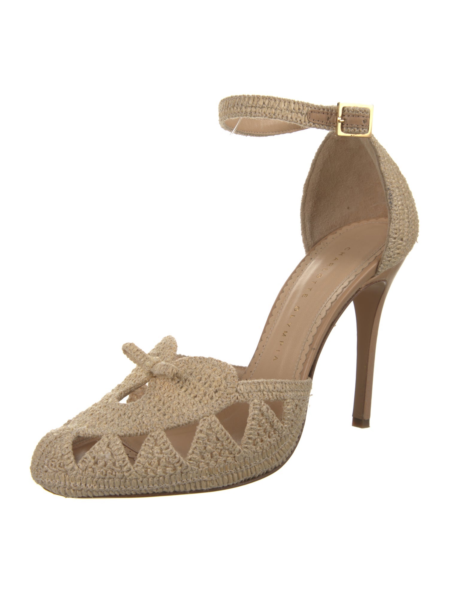 Charlotte Olympia Raffia D'Orsay Pumps
