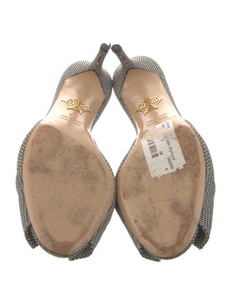 Charlotte Olympia Plaid Print Bow Accents Slides