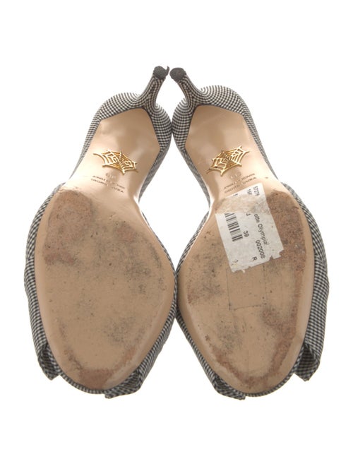 Charlotte Olympia Plaid Print Bow Accents Slides